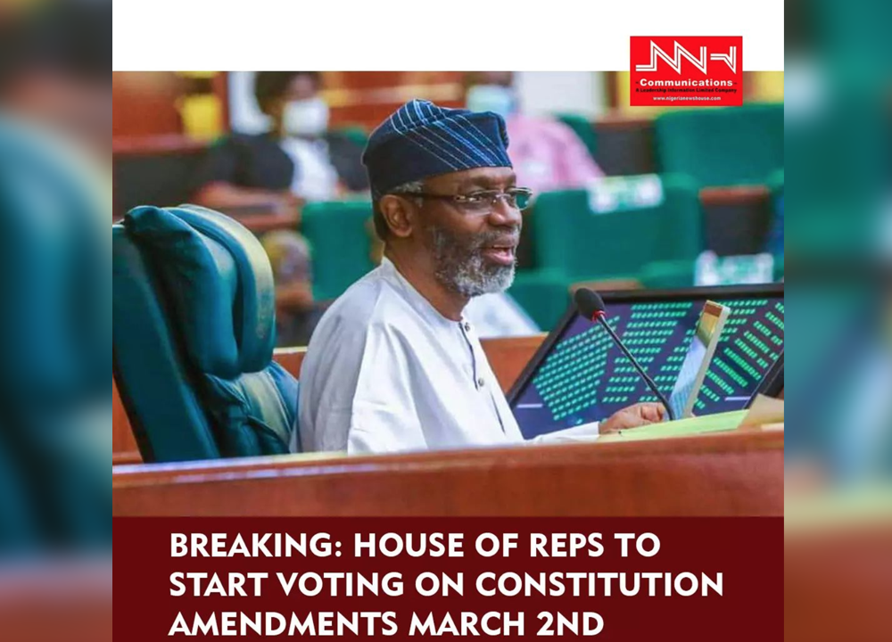 BREAKING: House of Representatives To Start Voting On Constitution Amendments Wednesday, March 2