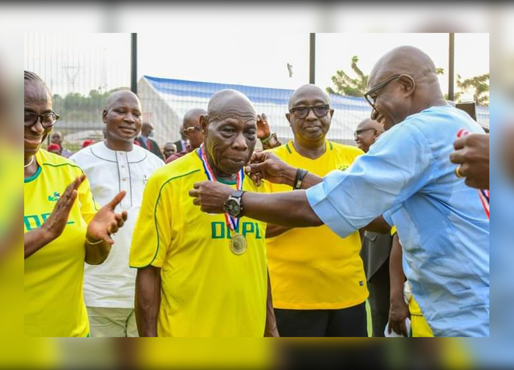 VIDEO: Ex-president Obasanjo Plays Football To Mark 85th Birthday