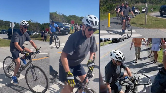 Joe Biden Falls Off His Bicycle