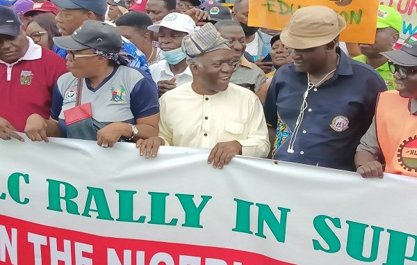 BREAKING: NLC Issues FG Ultimatum Regarding ASUU Strike; Falana Joins Protesters in Lagos (See Photos)