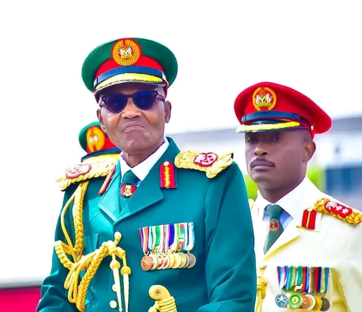 President Buhari Leads Dignitaries at Nigerian Army Parade 2023 in Ceremonial Military Attire