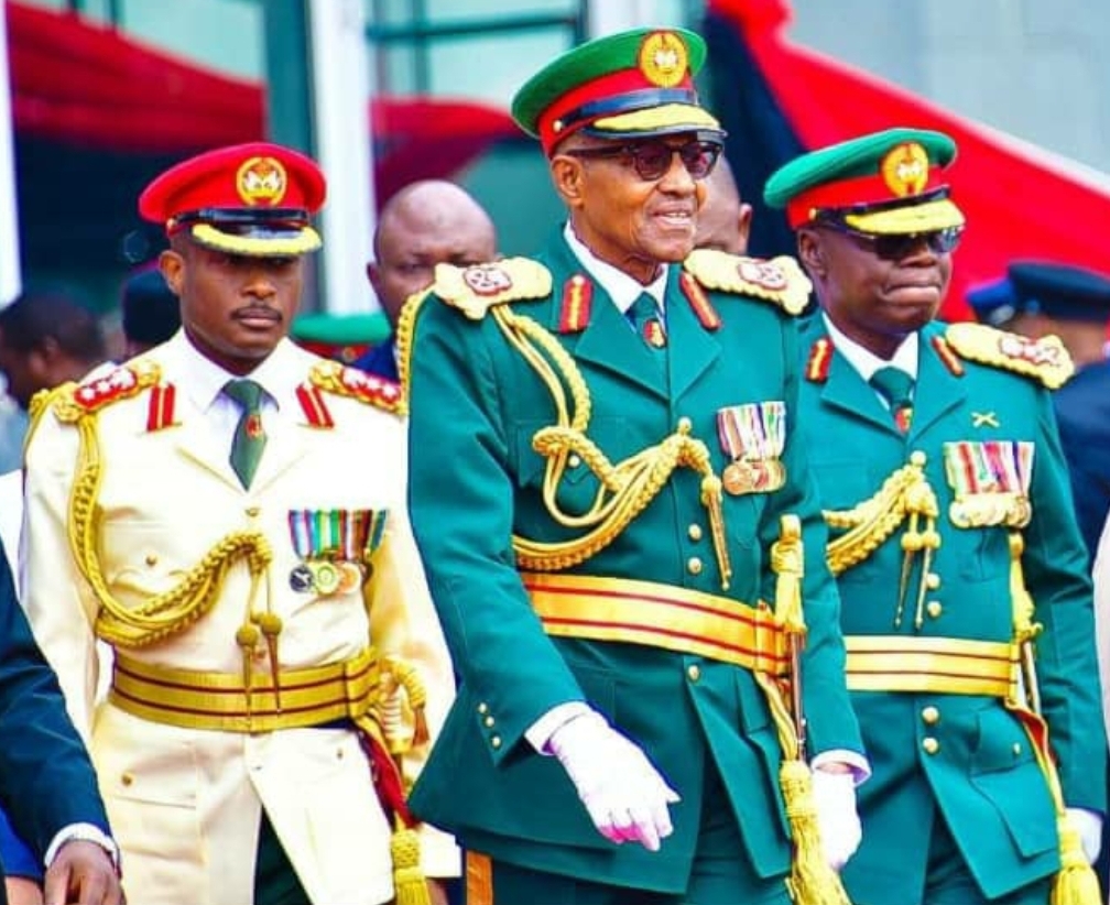 President Buhari Leads Dignitaries at Nigerian Army Parade 2023 in Ceremonial Military Attire (PHOTOSPEAK)