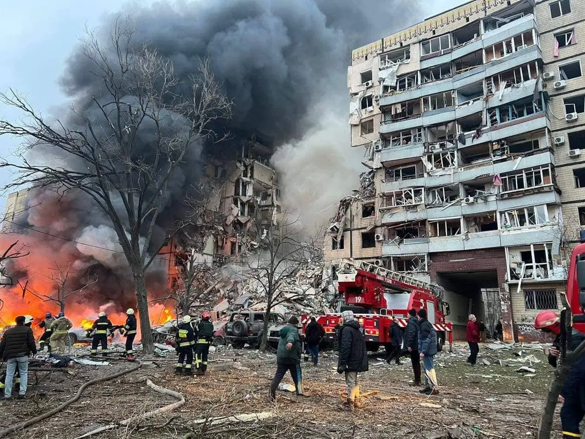 Russian Air Strike Kills Child, Injures 22 in Dnipro