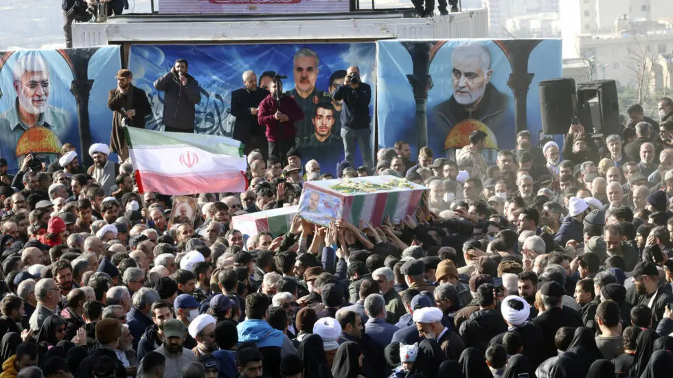 Funeral Processions in Tehran After Israeli Strike Claims Lives of Iranian Guards in Syria