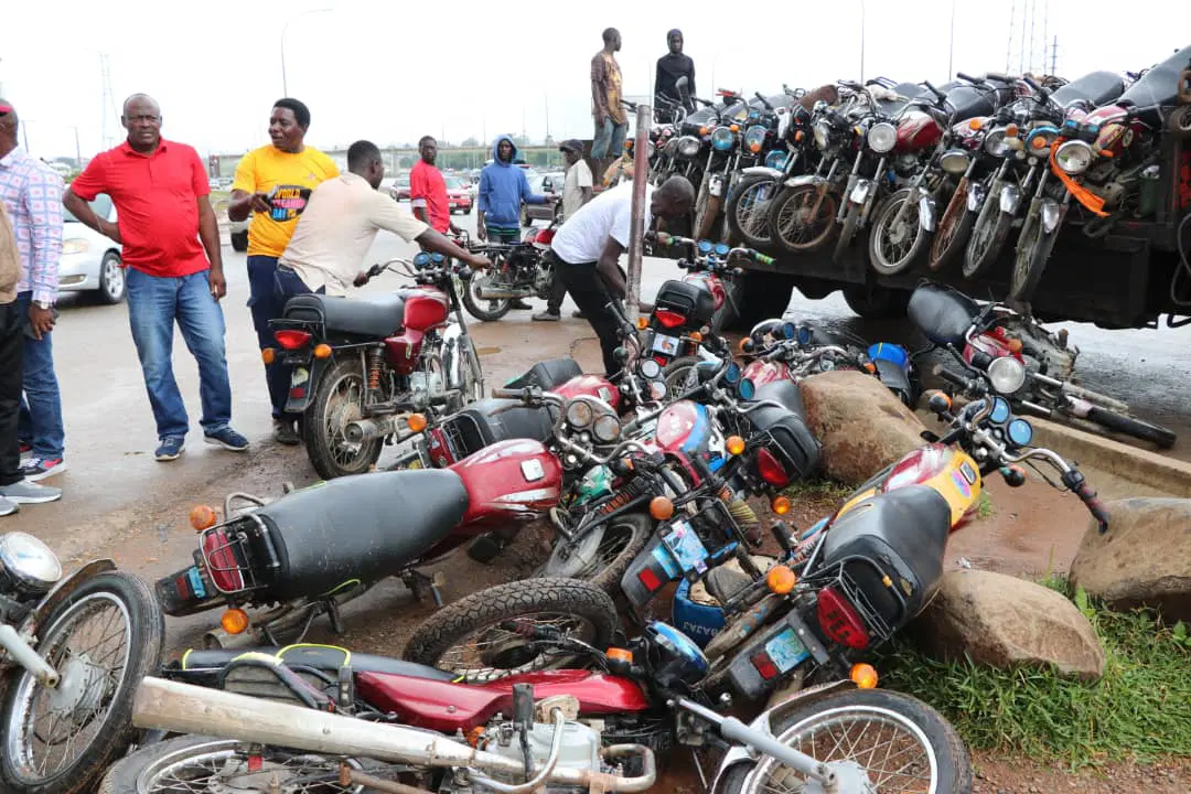 Lagos Task Force Impounds 82 Okadas in Chaotic Mile 2 Raid
